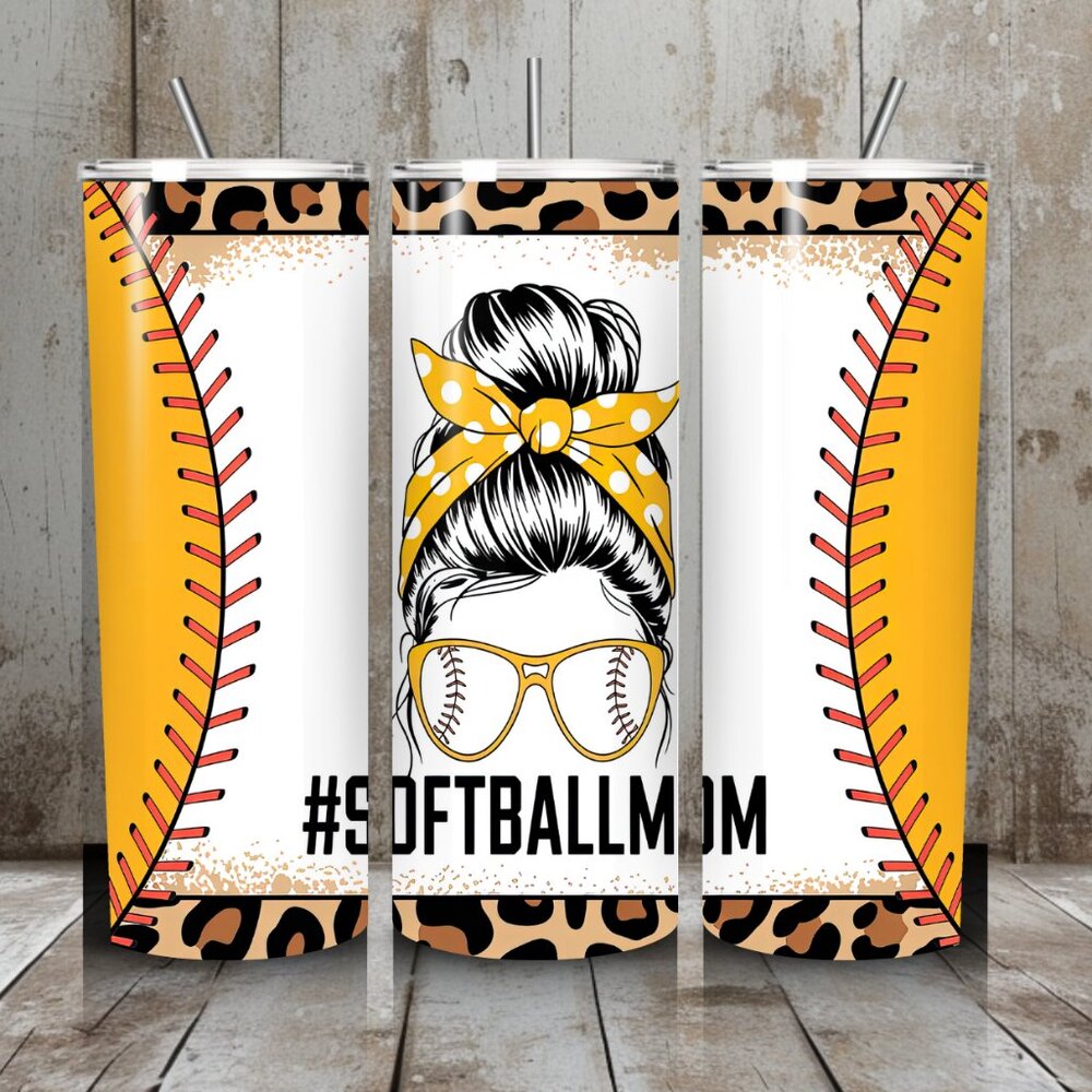 Softball Mom 20oz Stainless Steel Tumbler